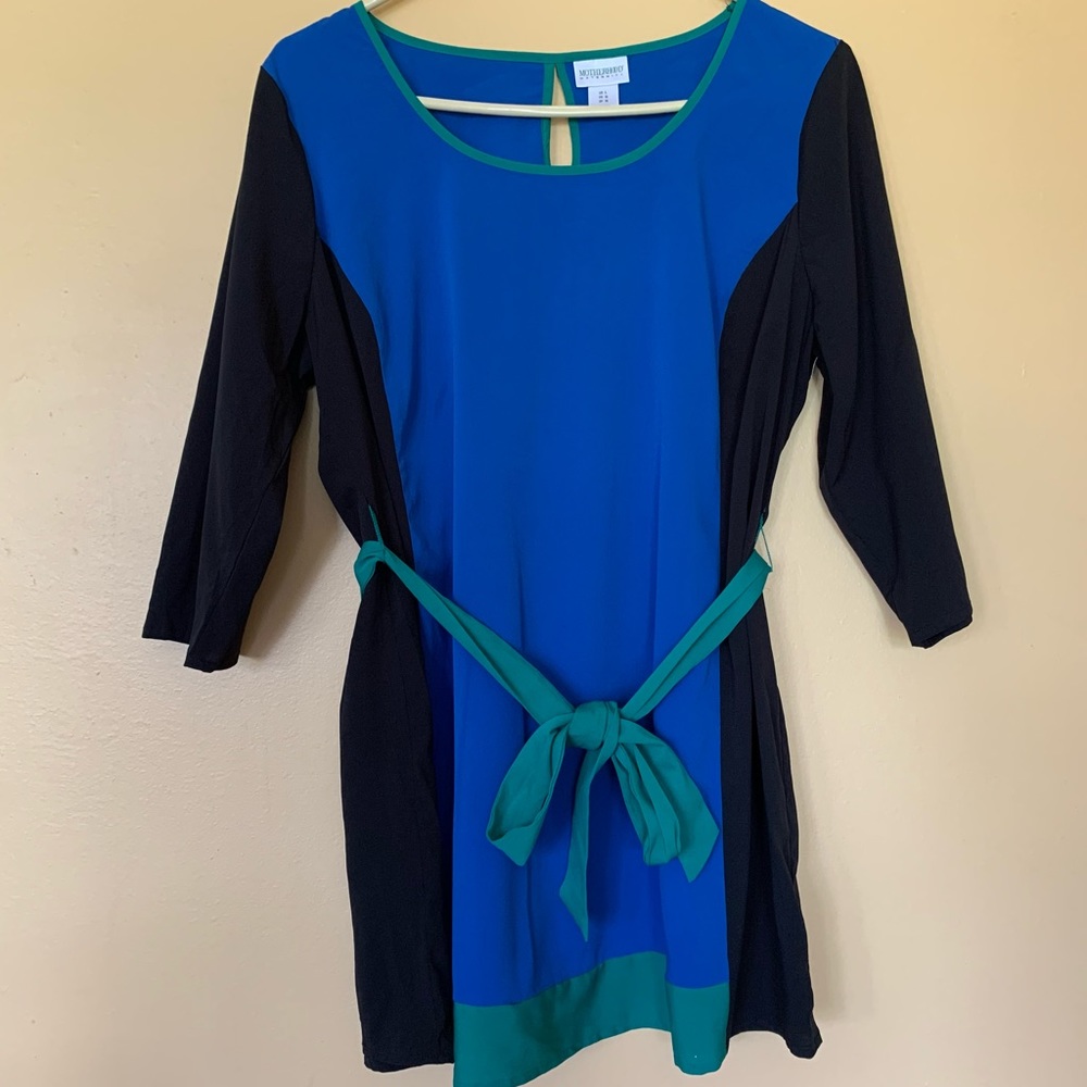 Motherhood Maternity Blue Black Top Maternity Blouse Top Size Large.